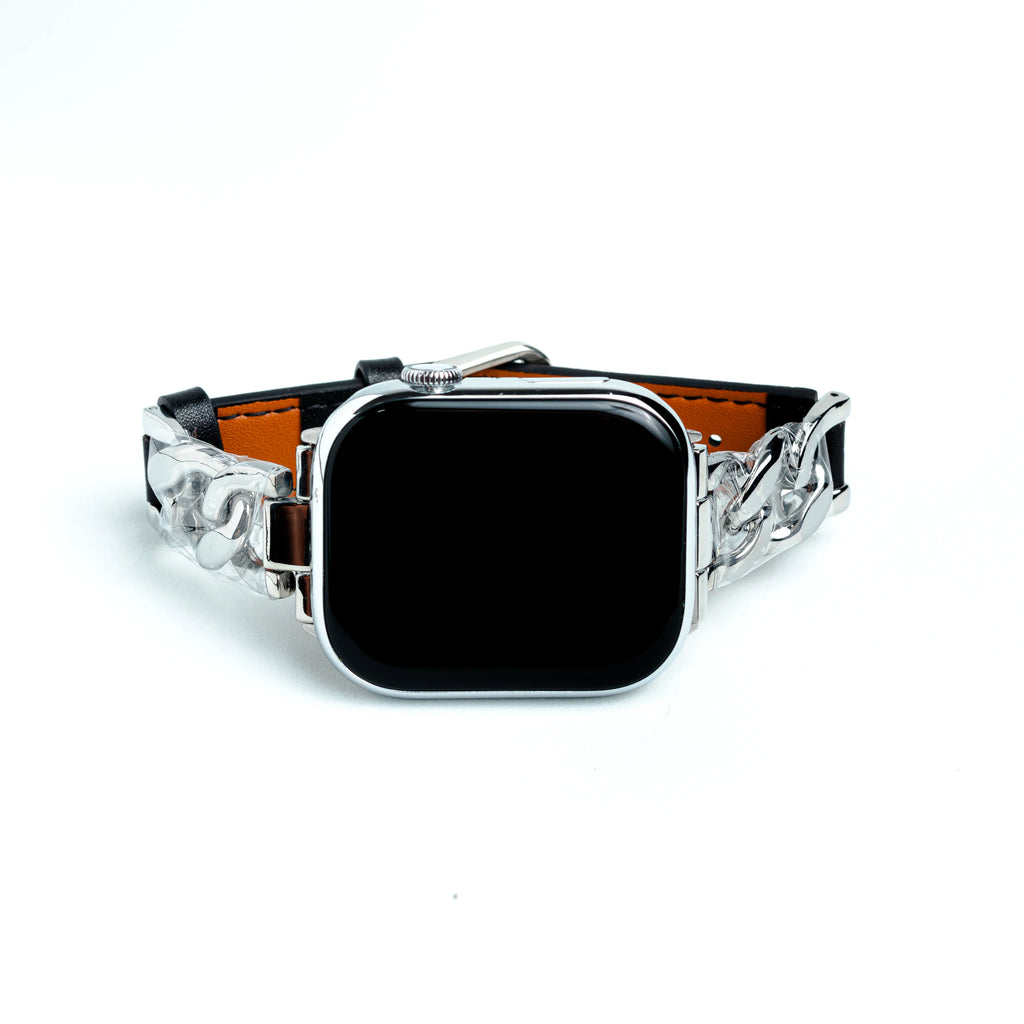 Luxe Chain Leather – Correa Elegante para Apple Watch