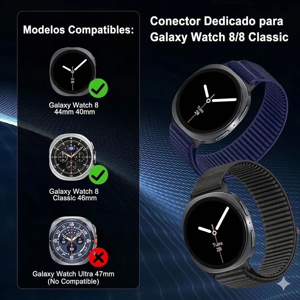 Manilla Velcro Samsung Galaxy Watch 8 / 8 Classic – Correa Loop Nylon Ajustable