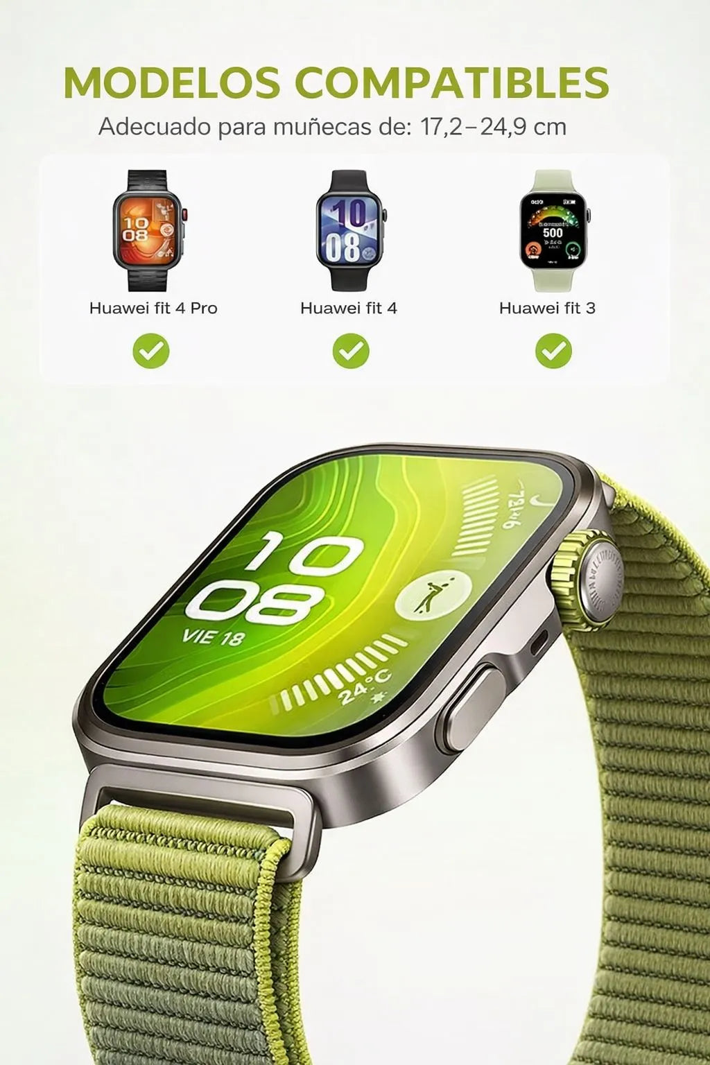 Manilla Velcro Huawei Fit 3 / 4 / 4 Pro – Correa Loop Ajustable Deportiva