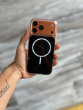 Funda de Lujo MagSafe para iPhone Antigolpes Transparente Taupe Premium