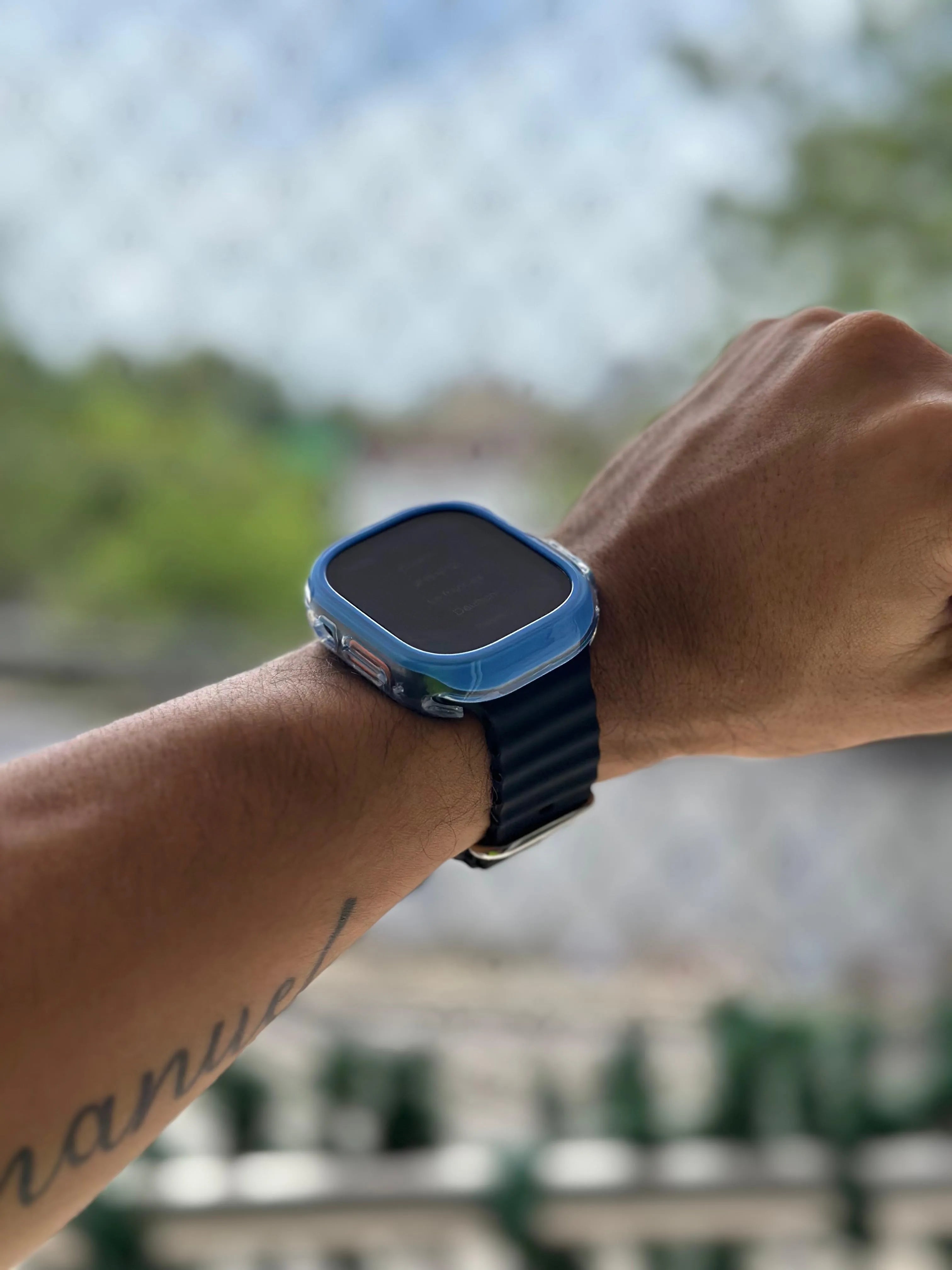 Case Transparente Borde Color Lujo