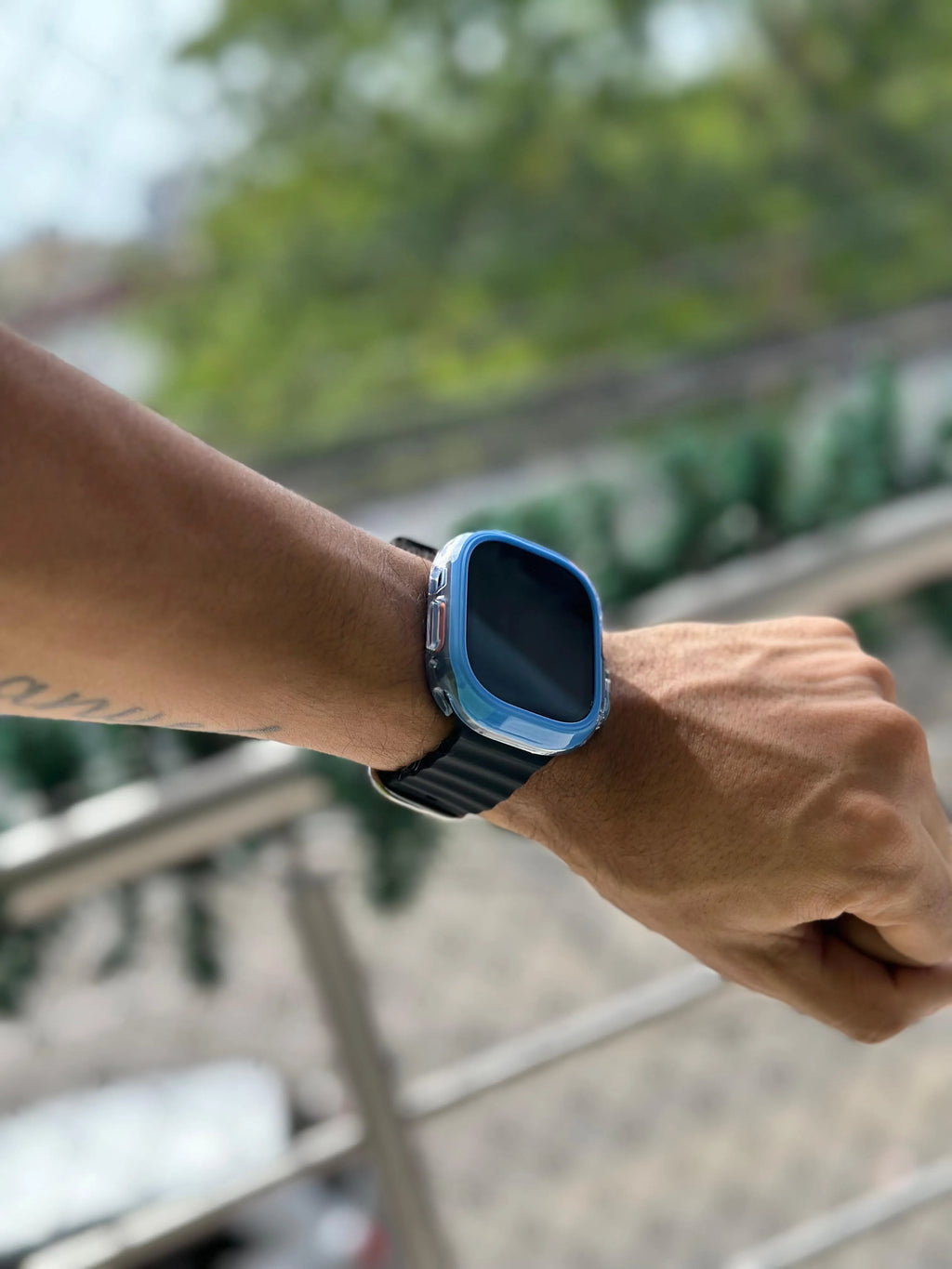 Case Transparente Borde Color Lujo