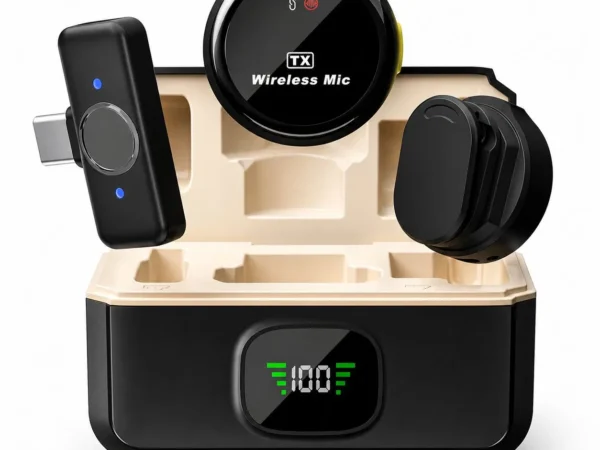 Micrófonos Inalámbricos 2.4G Doble TX con Receptor Tipo C – Audio Profesional Plug & Play para iPhone, Android y Creadores de Contenido