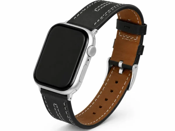 Correa Clásica de Cuero PU con Costuras para Apple Watch